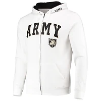 Men's Colosseum White Army Black Knights Arch & Logo 3.0 Full-Zip Hoodie