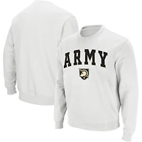 Men's Colosseum White Army Black Knights Arch & Logo Crew Neck Sweatshirt