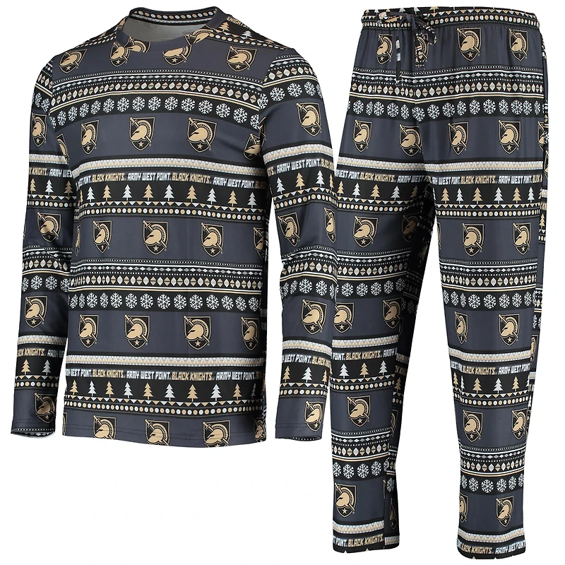 Ensemble pull moche Concepts Sport Black Army Knights pour homme, manches longues et pantalon.