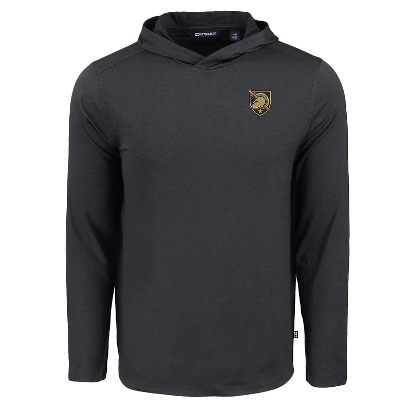 T-shirt à capuche manches longues Cutter & Buck Black Army Knights Coastline Epic Comfort Eco Recycled pour homme
