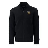 Men's Cutter & Buck Black Army Knights  Roam Eco Recycled Full-Zip Sweatshirt