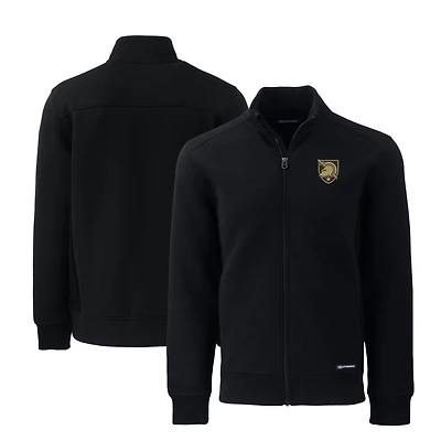 Men's Cutter & Buck Black Army Knights  Roam Eco Recycled Full-Zip Sweatshirt