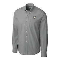 Chemise boutonnée à manches longues et carreaux vichy pour homme, style Army Black Knights, Cutter & Buck, anthracite