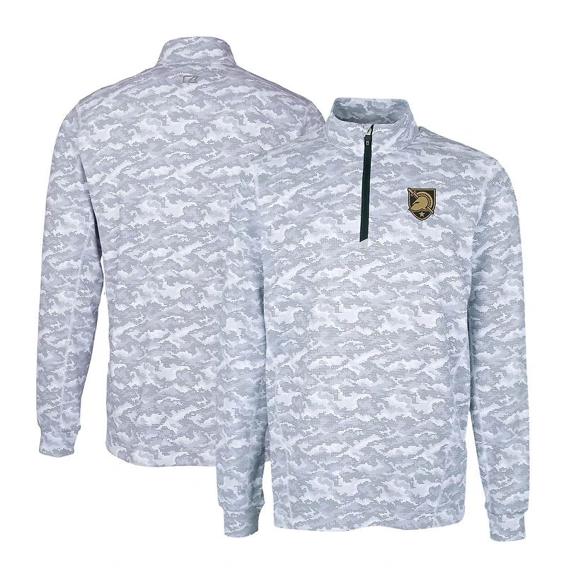 Haut zippé quart de zip extensible et pour homme, couleur charbon, motif camouflage, style Army Black Knights Traverse