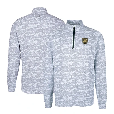 Haut zippé quart de zip extensible et pour homme, couleur charbon, motif camouflage, style Army Black Knights Traverse