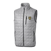 Men's Cutter & Buck Gray Army Black Knights Rainier PrimaLoft Eco Insulated Full-Zip Puffer Vest
