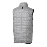 Men's Cutter & Buck Gray Army Black Knights Rainier PrimaLoft Eco Insulated Full-Zip Puffer Vest
