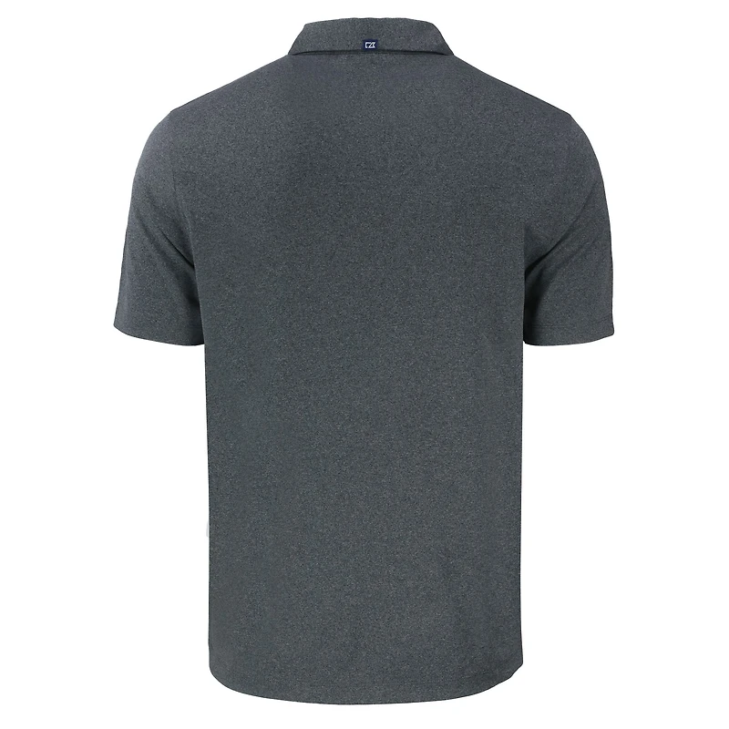 Men's Cutter & Buck Heather Black Army Knights Forge Eco Stretch Recycled Polo