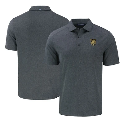 Men's Cutter & Buck Heather Black Army Knights Forge Eco Stretch Recycled Polo