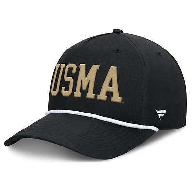 Casquette ajustable Fanatics Black Army Black Knights pour homme, motif corde de balle de faute