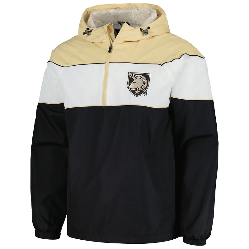 Men's G-III Sports by Carl Banks Black Army Knights Center Line Half-Zip Raglan Hoodie Jacket