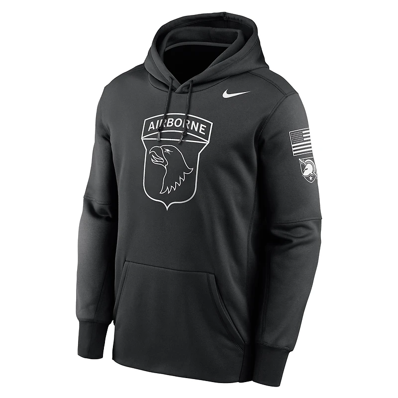 Men's Nike Black Army Knights 2024 Rivalry Collection Airborne Eagle Therma Fleece Pullover Hoodie