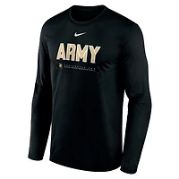 Men's Nike Black Army Knights 2025 Courtside Basketball Shootaround Dri-FIT Long Sleeve T-Shirt