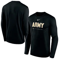 Men's Nike Black Army Knights 2025 Courtside Basketball Shootaround Dri-FIT Long Sleeve T-Shirt