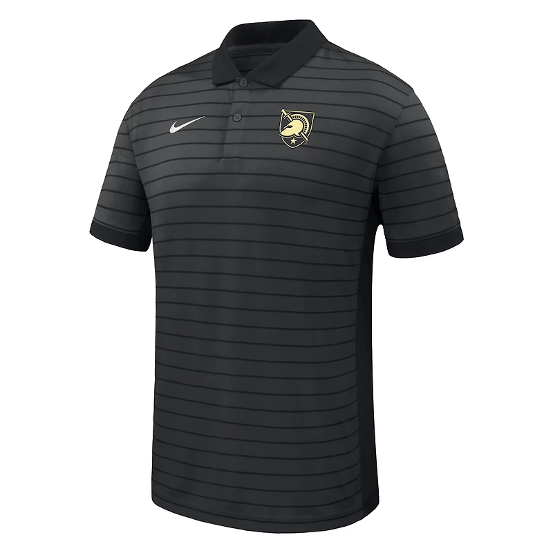 Men's Nike Black Army Knights 2025 Early Season Coaches Sideline Victory Stripe Performance Polo