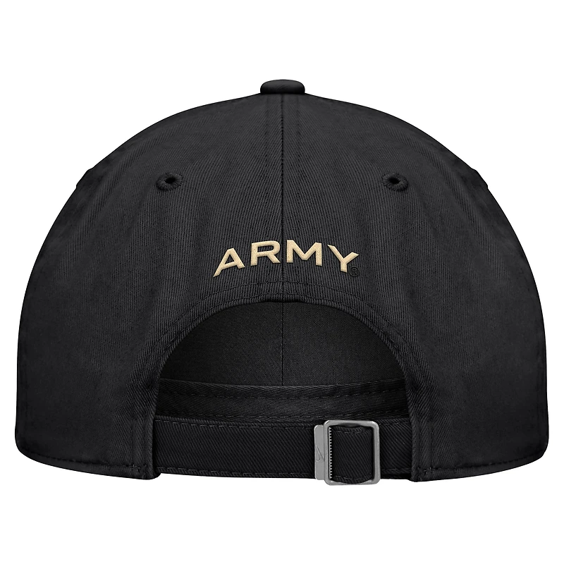 Men's Nike Black Army Black Knights 2026 Sideline Club Adjustable Hat