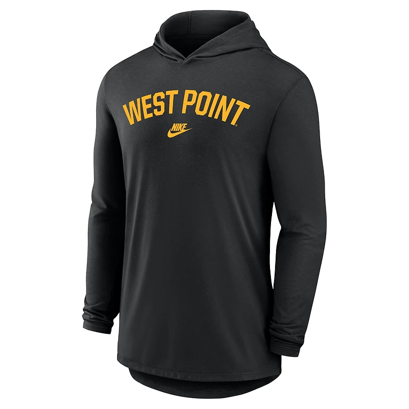 T-shirt à manches longues et capuche Nike Black Knights 2026 West Point Classic Collection Dri-FIT pour homme