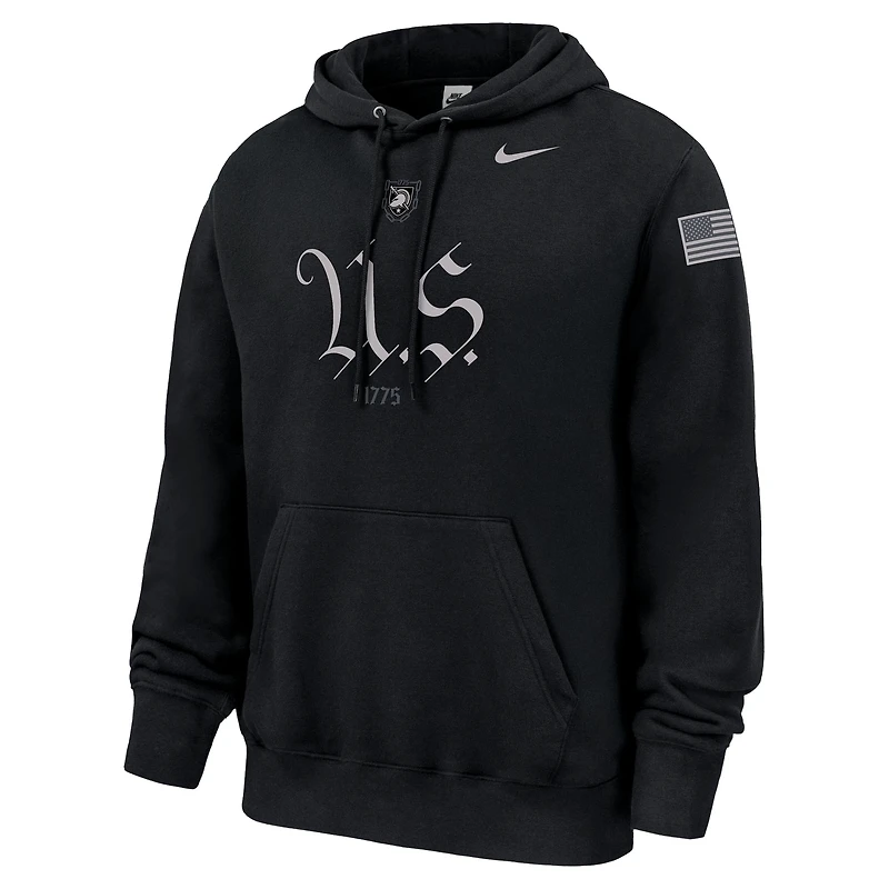 Men's Nike Black Army Knights 250 Collection Club Fleece Hoodie