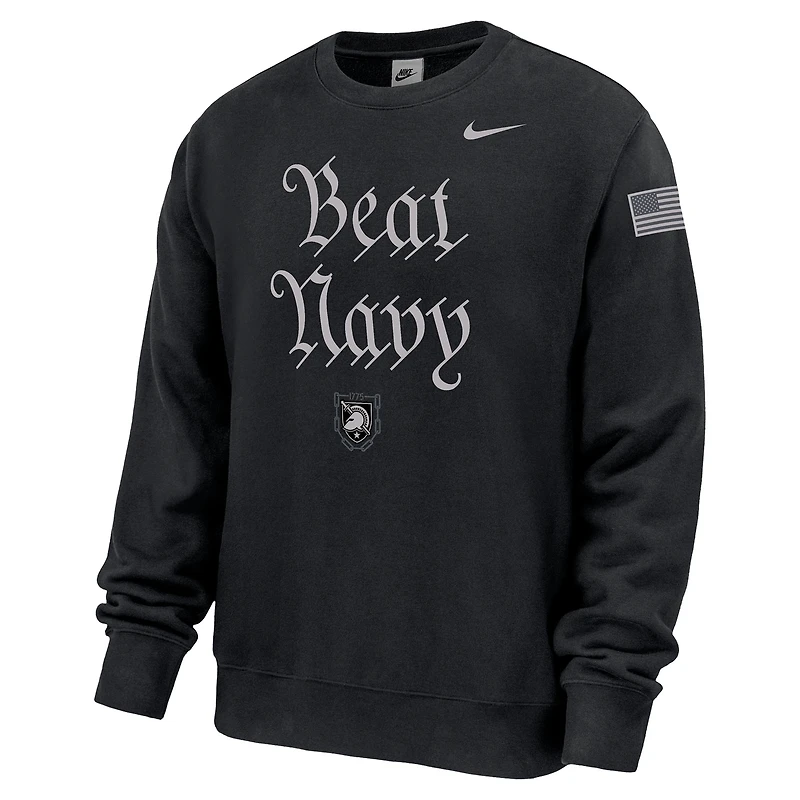 Men's Nike Black Army Knights 250 Collection Club Fleece Sweatshirt