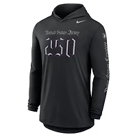 Men's Nike Black Army Knights 250 Collection Dri-FIT Long Sleeve Hooded T-Shirt