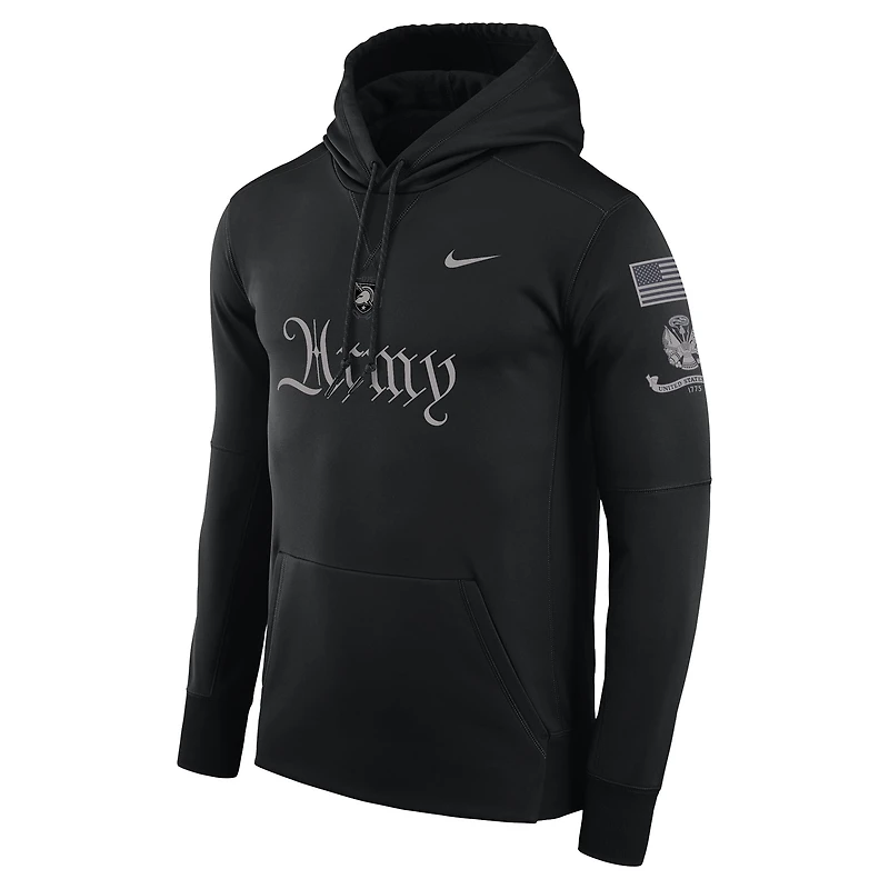 Sweat à capuche Therma Nike pour homme, gris armée, Black Knights, collection Army 250