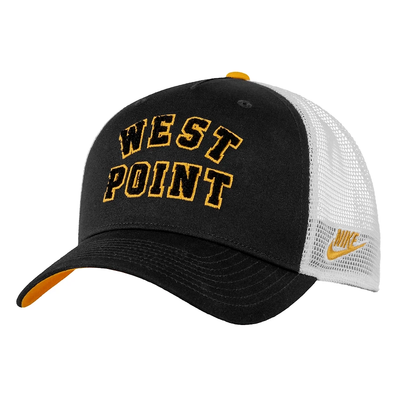 Casquette trucker ajustable Nike Black Knights West Point Classic Collection Rise pour homme, couleur Black Army, collection Black Knights.