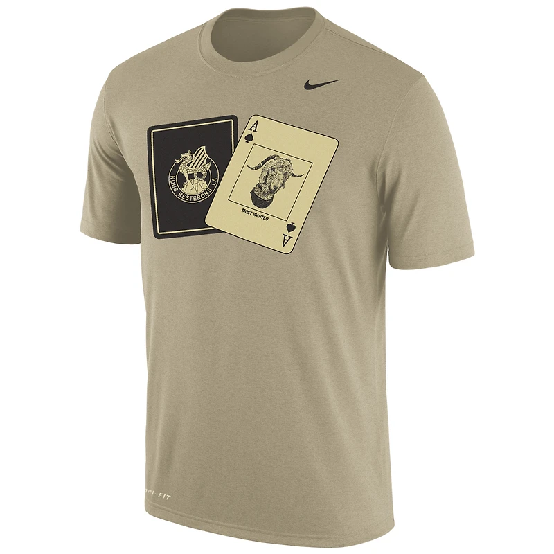 T-shirt de performance Nike Gold Army Black Knights 2023 Rivalry Collection Cards pour homme