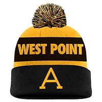 Men's Nike Gold Army Black Knights West Point Classic Collection Peak Stripe Cuffed Knit Hat with Pom