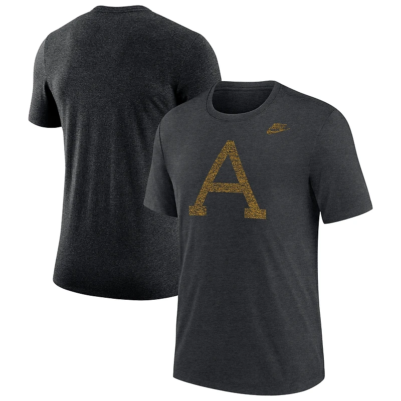 T-shirt Nike Heather Charcoal Army Black Knights pour homme, collection classique West Point
