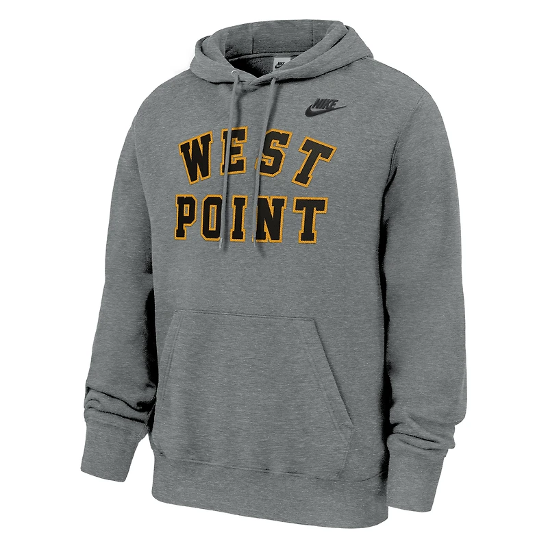 Men's Nike Heather Gray Army Black Knights West Point Classic Collection Club Hoodie