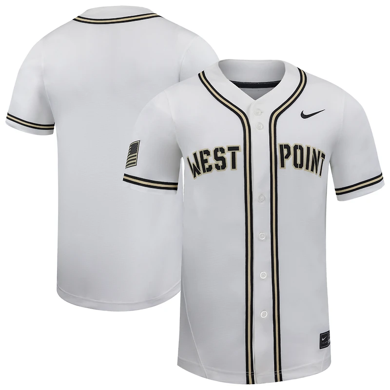 Maillot de baseball réplique Nike Black Knights blanc l'armée pour homme