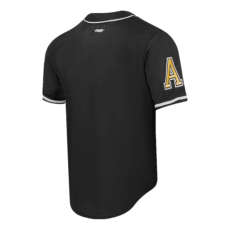 Maillot de baseball à boutons complets en maille Pro Standard Black Army Knights pour hommes