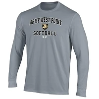 T-shirt de softball Under Armour à manches longues pour homme, gris, style Army Black Knights