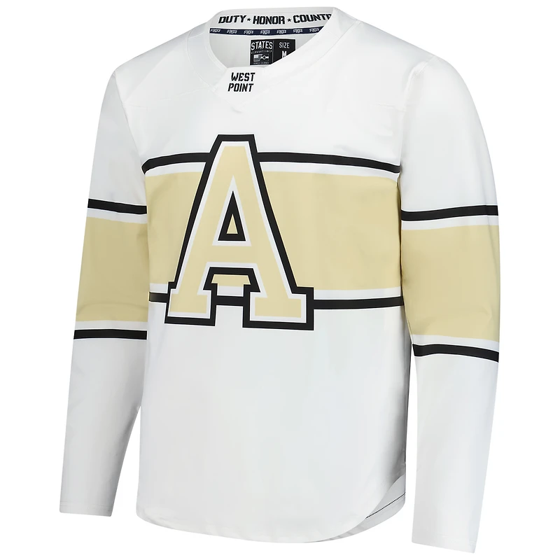 Maillot de hockey réplique des Black Knights l'armée blanche pour hommes
