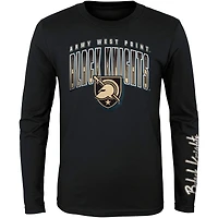 Pack combo de t-shirts à manches courtes et longues Black Knights l'armée noire/or pour enfants d'âge préscolaire