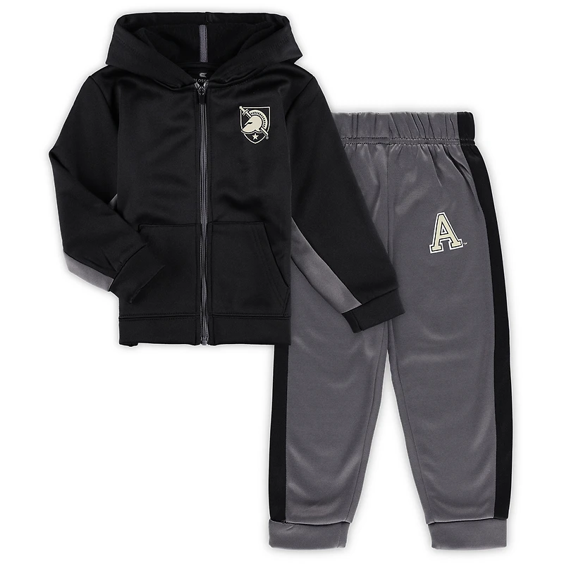 Toddler Colosseum Black/Gray Army Black Knights Shark Full-Zip Hoodie Jacket & Pants Set