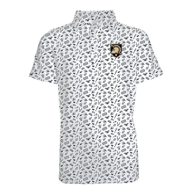 Polo Performance à imprimé intégral Tom pour enfant, blanc/gris, Army Black Knights