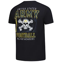 T-shirt unisexe noir avec drapeau et tête de mort ton sur ton, couleurs confortables