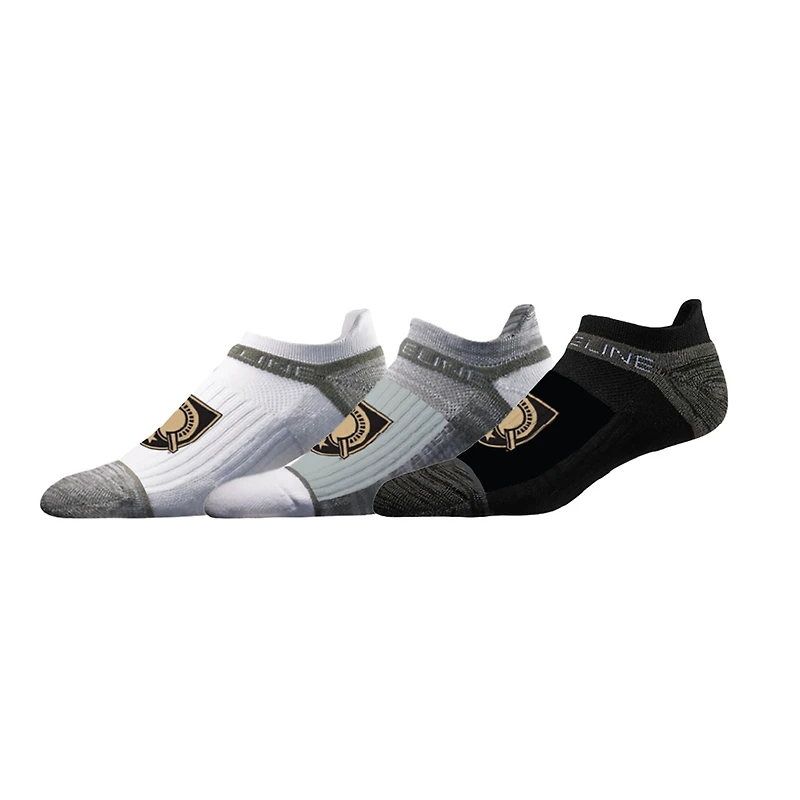 Lot de 3 paires de chaussettes basses unisexes Strideline Army Black Knights de qualité supérieure