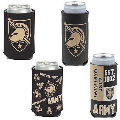 WinCraft Army Black Knights, paquet de 4 12 oz. Ensemble refroidisseur de canettes et de canettes minces