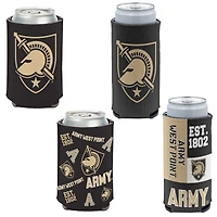 WinCraft Army Black Knights, paquet de 4 12 oz. Ensemble refroidisseur de canettes et de canettes minces