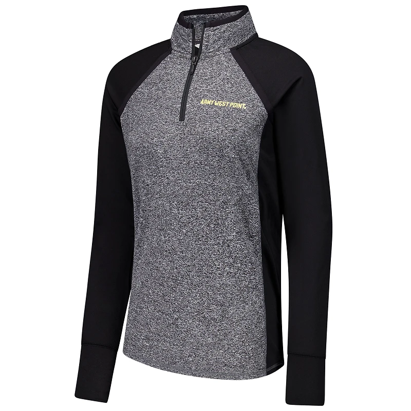 Veste à glissière quart de tour raglan Army Black Knights Finalist pour femme, noir/gris chiné