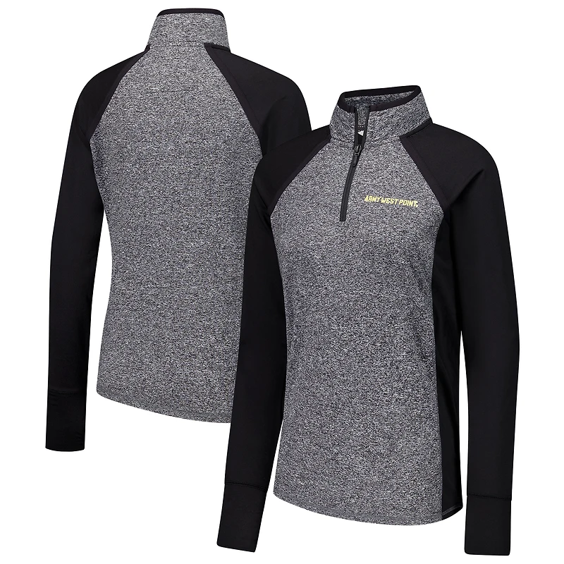 Veste à glissière quart de tour raglan Army Black Knights Finalist pour femme, noir/gris chiné