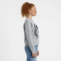 Women's Champion  Heather Gray Army Black Knights Academic Crest Powerblend Crewneck Sweatshirt