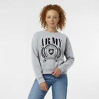 Sweat-shirt à col rond Powerblend gris chiné pour femme, modèle Champion