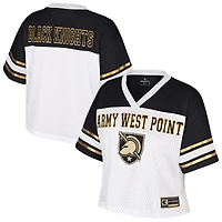 Women's Colosseum  White Army Black Knights Treasure Cropped Football Jersey