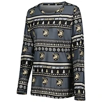 Ensemble de nuit pour femme Concepts Sport Black Army Knights Ugly Sweater Holiday à manches longues et pantalon