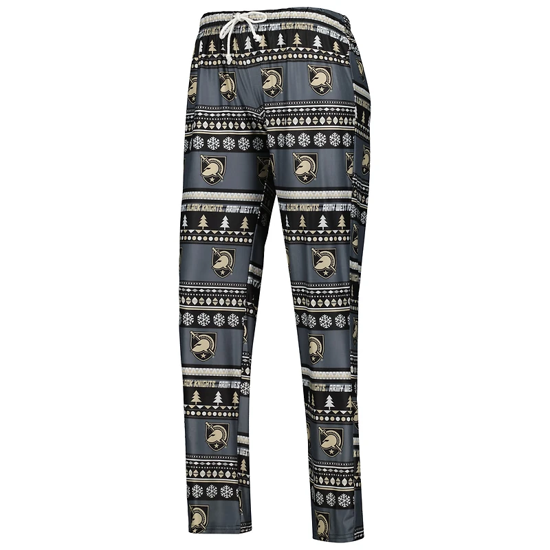 Ensemble de nuit pour femme Concepts Sport Black Army Knights Ugly Sweater Holiday à manches longues et pantalon