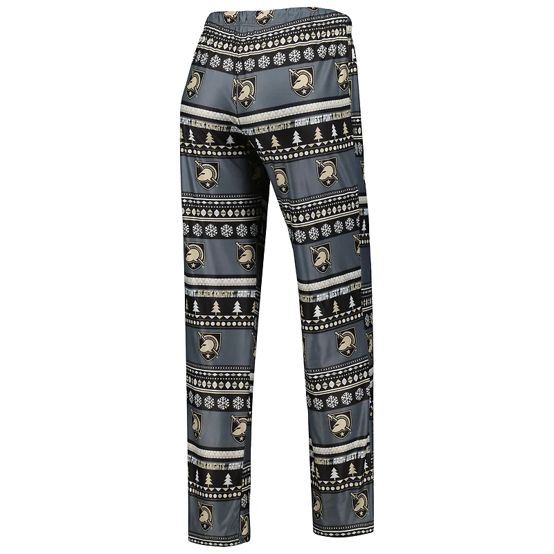 Women's Concepts Sport Black Army Knights Ugly Sweater Holiday Long Sleeve Top & Pants Sleep Set