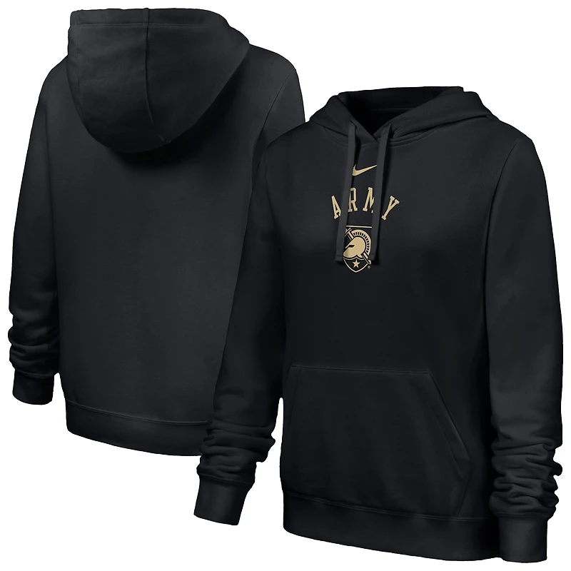 Sweat à capuche polaire Nike Black Knights Club pour femme, noir militaire